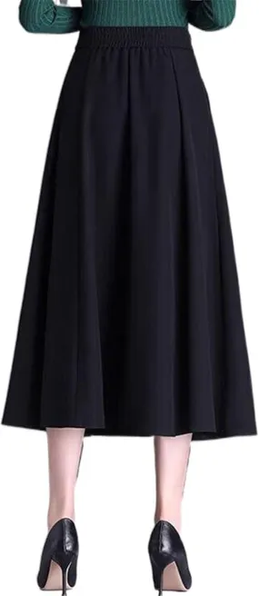 Women's Summer Pleated Skirt, Midi A-Line Skirt, Circle Skirt for Spring and Autumn