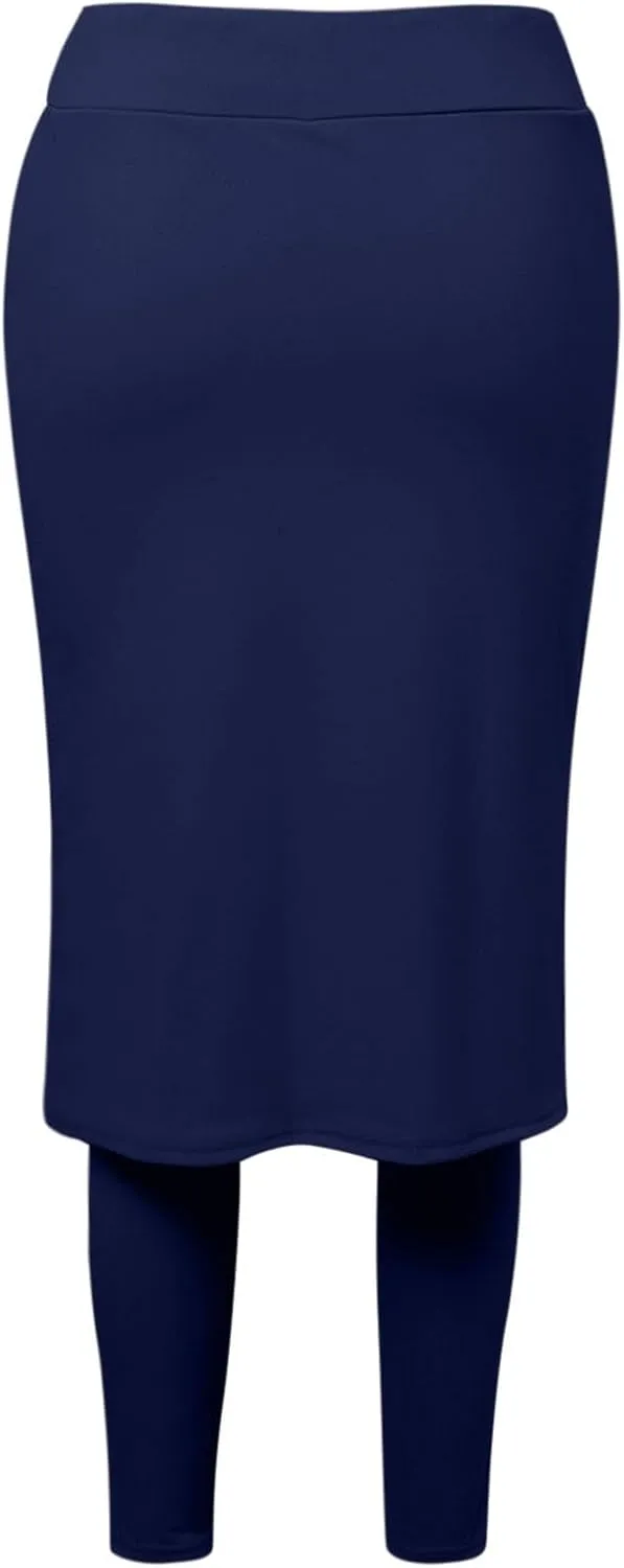 Womens Tennis Skirt with Capri Leggings High Waisted Drawstring Casual Skirts Athletic Knee Length Skorts with Pockets