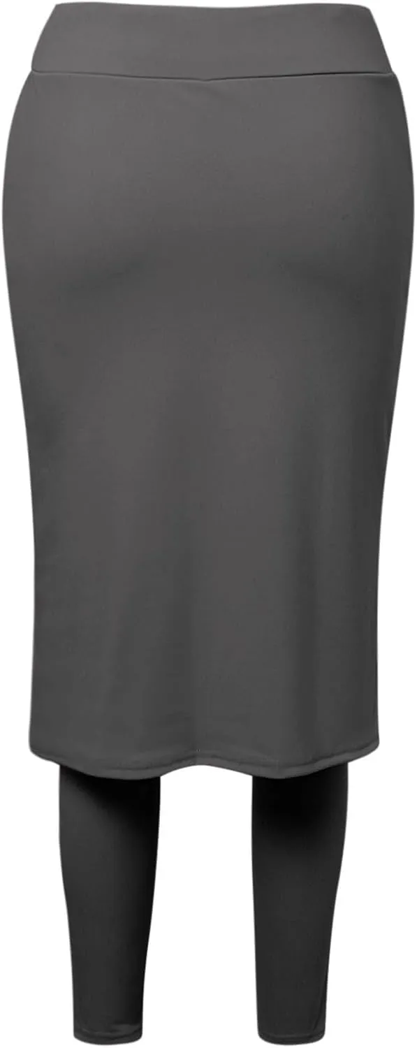 Womens Tennis Skirt with Capri Leggings High Waisted Drawstring Casual Skirts Athletic Knee Length Skorts with Pockets