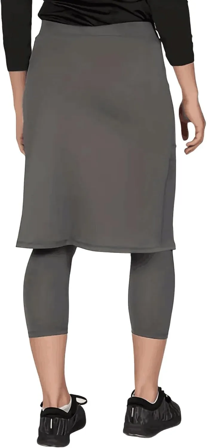 Womens Tennis Skirt with Capri Leggings High Waisted Drawstring Casual Skirts Athletic Knee Length Skorts with Pockets