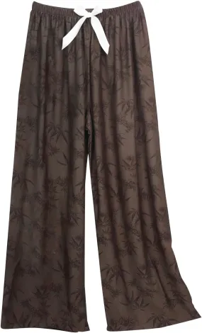 Womens Trendy Print Lounge Pants Cotton Vintage Wide Leg Pants Elastic Waist Casual Loose Trousers Summer Beach Pant