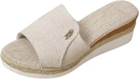 Women's Wedge Sandals Open Toe Espadrilles Sandals Womens Slip On Casual Espadrilles Summer Shoes Comfortable Dressy Wedding Lightweight Low Heel Slippers Outdoor Walking Beach Vacation Slippers