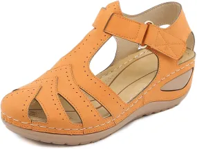 Women's Wedge Sandals Summer Closed Toe Sandals for Women Platform Dressy Wedge Sandal Casual Bohemia Gladiator Shoes Comfortable Ankle Strap Outdoor Sandal Breathable Lightweight Walking Shoes