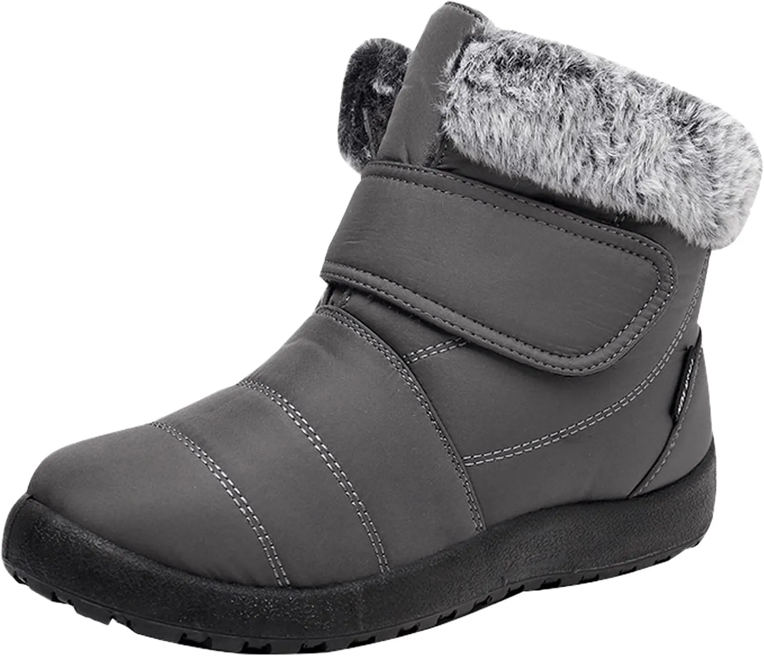 Womens Winter Snow Boots Warm Fur Lined Boots Waterproof Non Slip Outdoor Boot Hook Loop Fashion Womens Booties