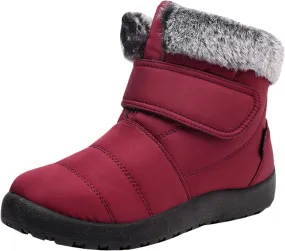Womens Winter Snow Boots Warm Fur Lined Boots Waterproof Non Slip Outdoor Boot Hook Loop Fashion Womens Booties
