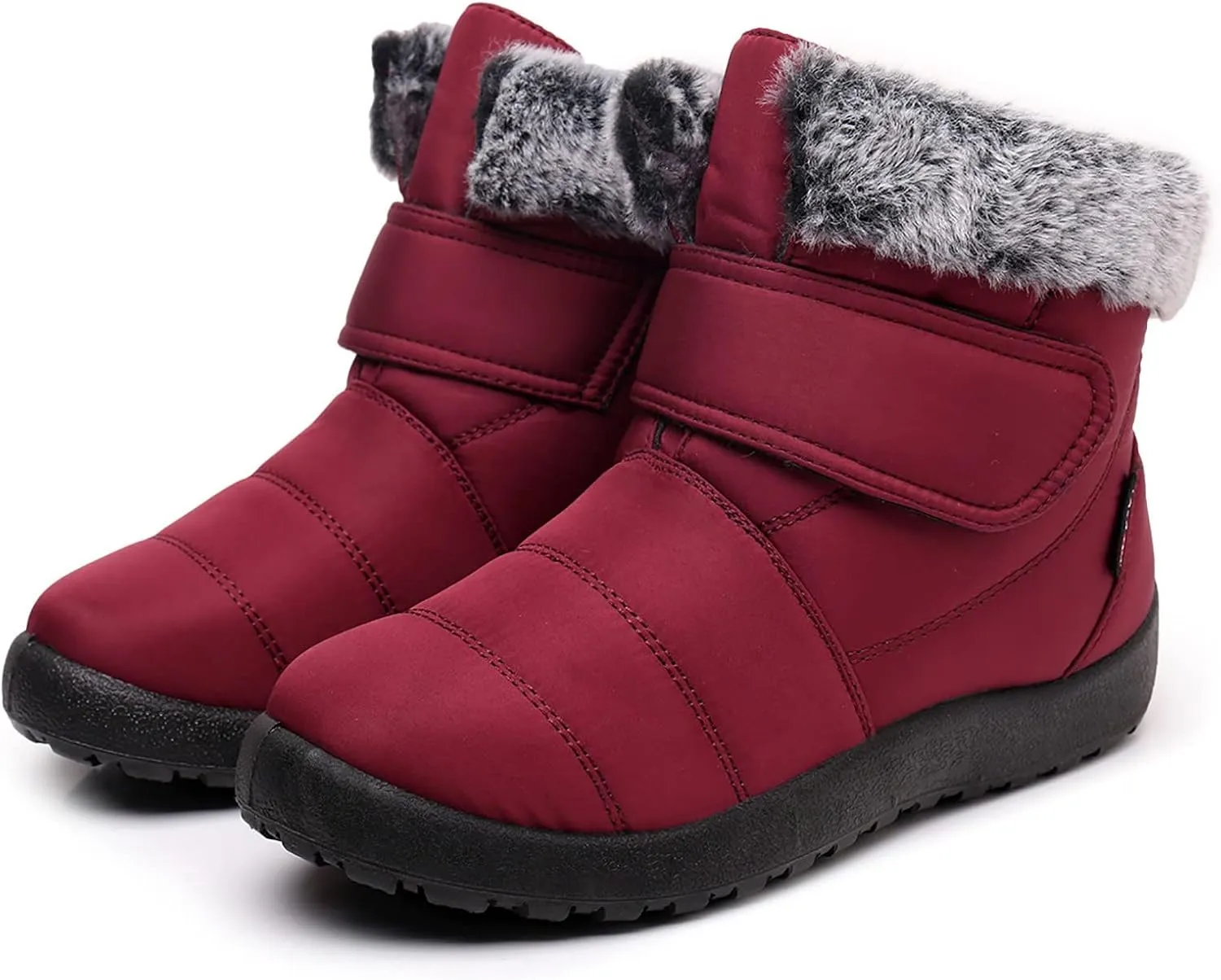 Womens Winter Snow Boots Warm Fur Lined Boots Waterproof Non Slip Outdoor Boot Hook Loop Fashion Womens Booties