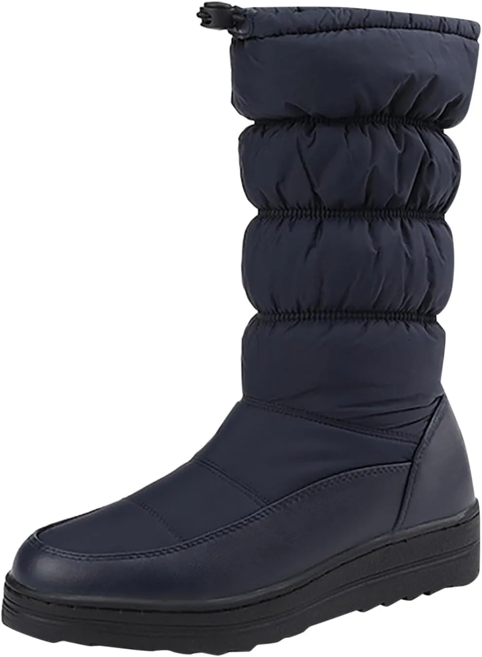 Womens Winter Snow Boots Warm Fur Lined Mid Calf Winter Booties Puffy Waterproof Slip On Lightweight Womens Boots