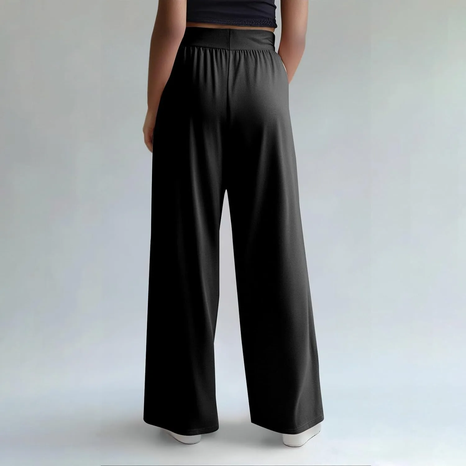 Womens Work Pants High Waisted Yoga Dress Pants Business Casual Office Stretchy Wide Leg Trousers with Pockets