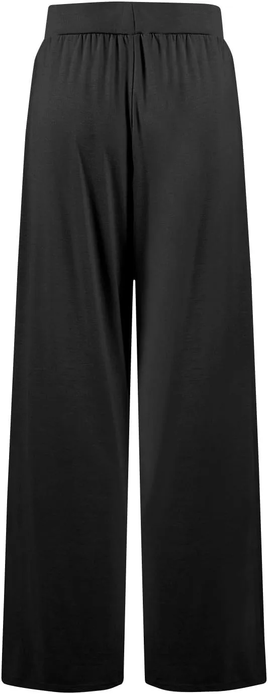 Womens Work Pants High Waisted Yoga Dress Pants Business Casual Office Stretchy Wide Leg Trousers with Pockets