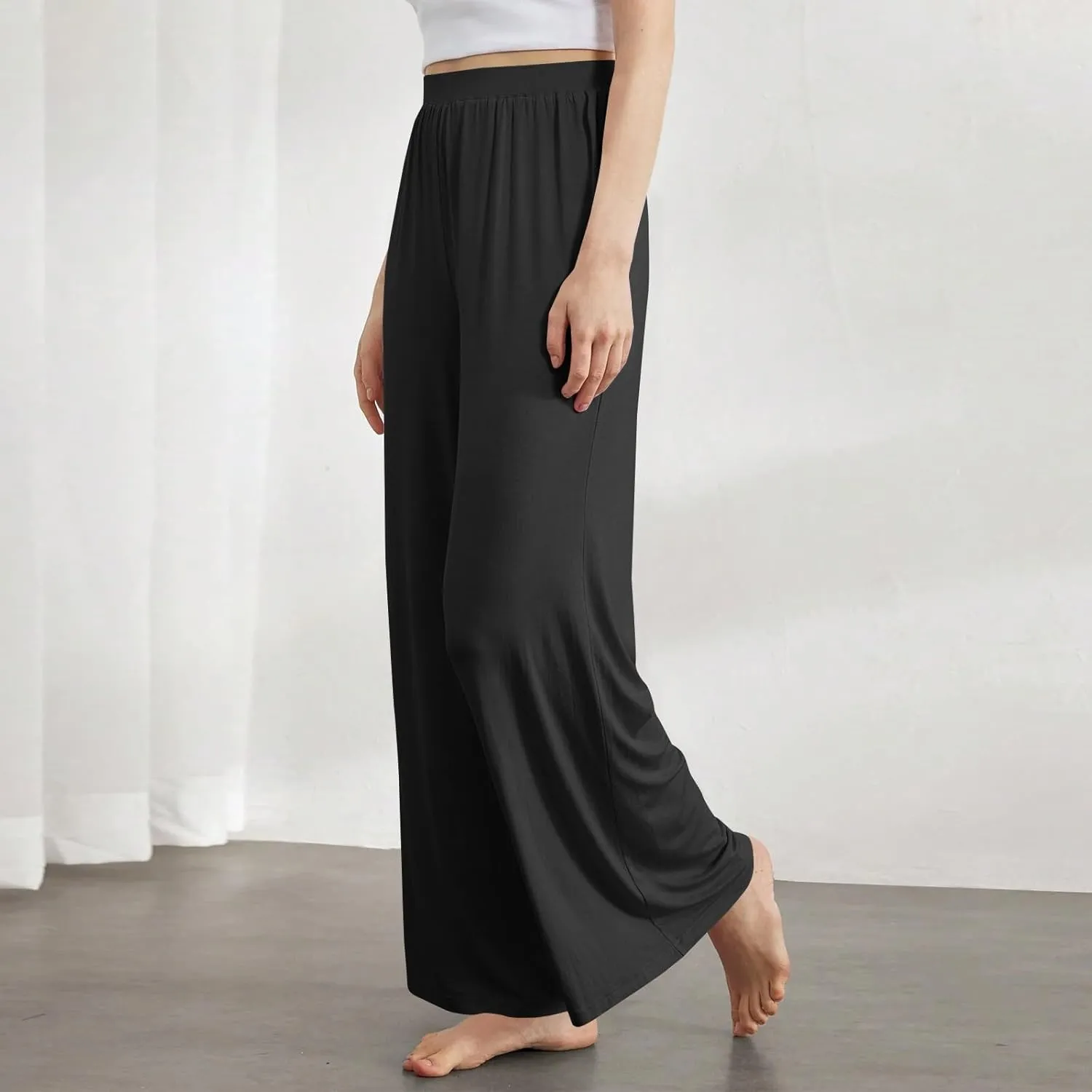Womens Work Pants High Waisted Yoga Dress Pants Business Casual Office Stretchy Wide Leg Trousers with Pockets