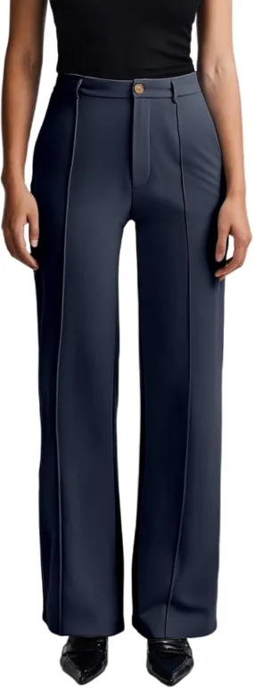 Work Pants for Women Elastic High Waist Stretchy Wide Leg Formal Business Office Dressy Casual Trousers Slacks