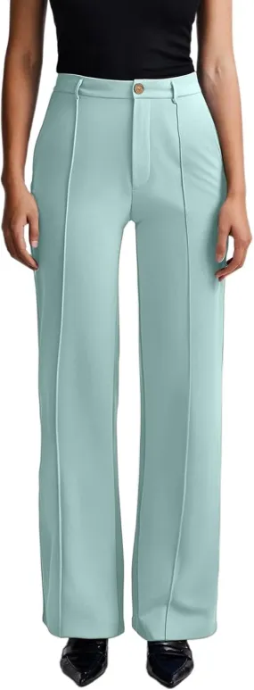 Work Pants for Women Elastic High Waist Stretchy Wide Leg Formal Business Office Dressy Casual Trousers Slacks