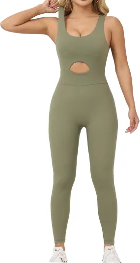 Workout Jumpsuits for Women-Black Womens Jumpsuit Sleeveless Yoga One Piece Jumpsuits V Shaped Backless