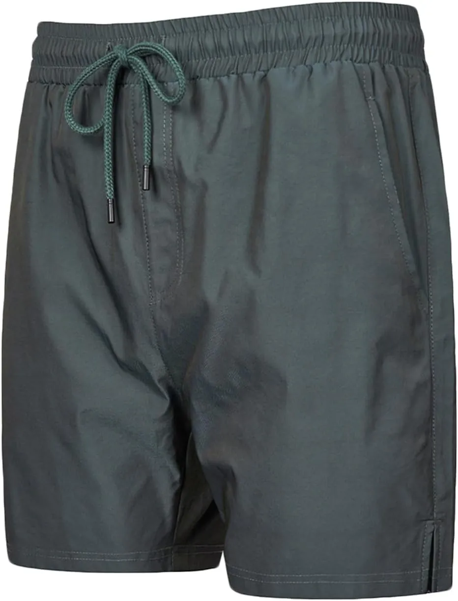 Workout Shorts for Men Quick Dry Drawstring Elastic Gym Shorts Solid Lightweight Athletic Shorts Pocket Active Shorts