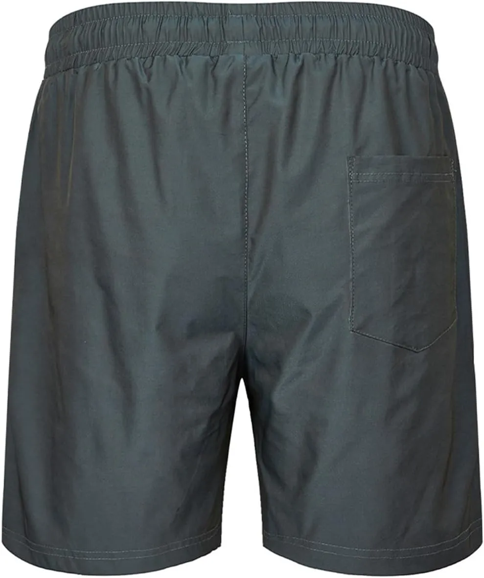 Workout Shorts for Men Quick Dry Drawstring Elastic Gym Shorts Solid Lightweight Athletic Shorts Pocket Active Shorts