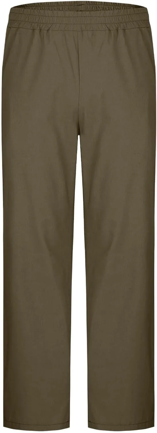 Xiaojmake Men's Wide Leg Linen Pants Big and Tall Casual Loose Cotton Hippie Yoga Beach Pants Straight Fit Baggy Trousers