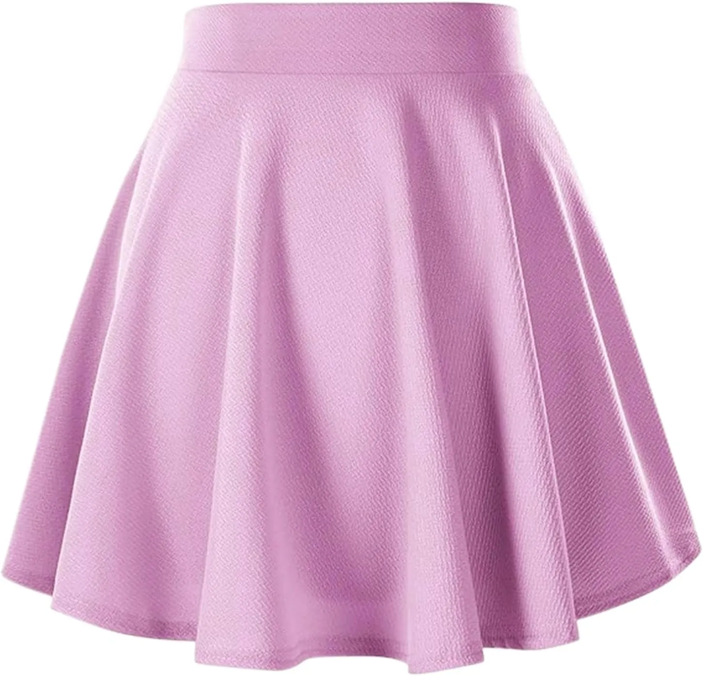 XOWRTE Women's Flared Pleated Skater Skirt Basic Casual High Waisted Ruffles Flared Mini Lingerie Skirts with Shorts