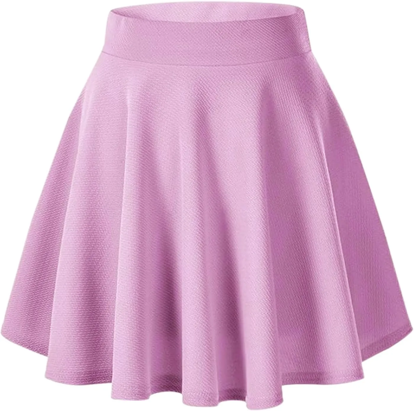 XOWRTE Women's Flared Pleated Skater Skirt Basic Casual High Waisted Ruffles Flared Mini Lingerie Skirts with Shorts