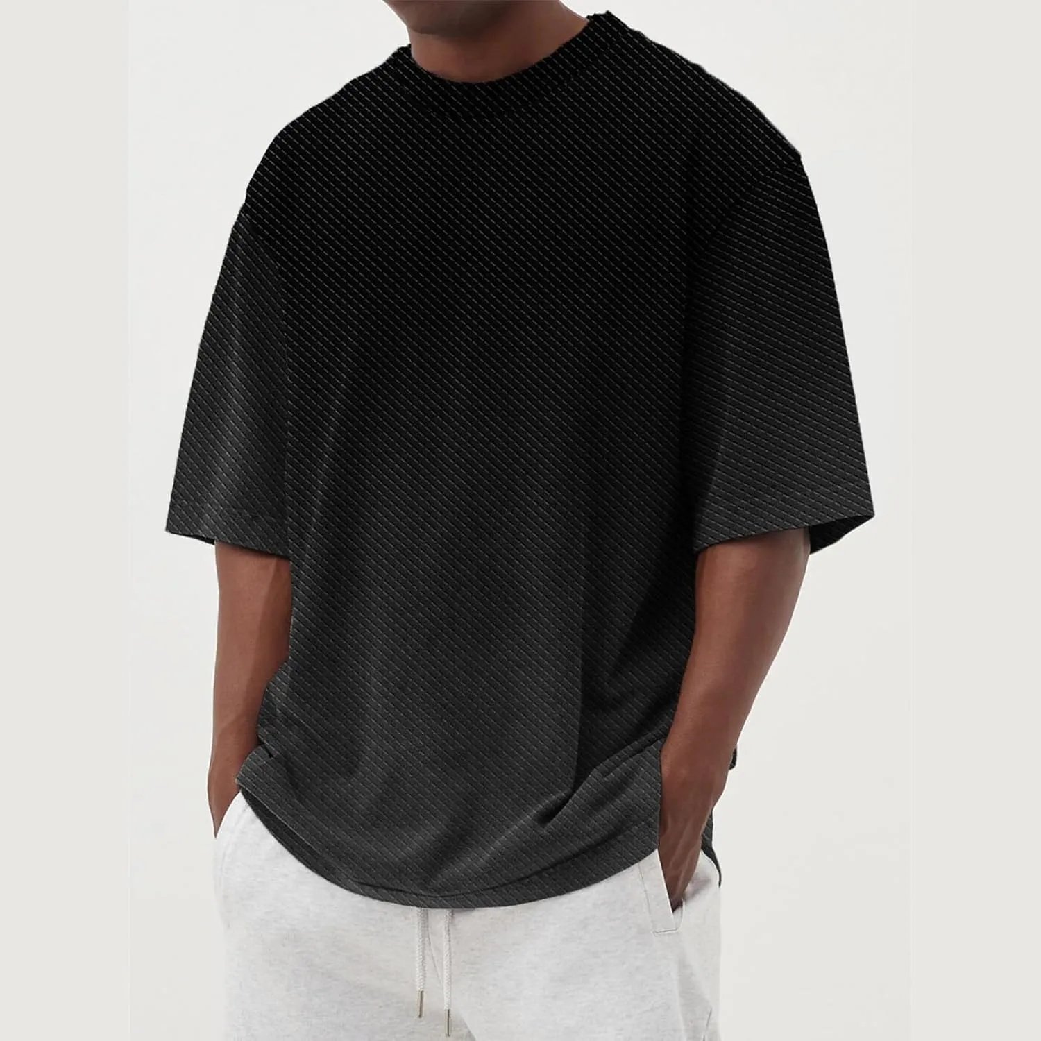 Ymosrh Men's Gradient Color Shirt Short Sleeve Summer Casual Crewneck Basic Tee Shirts Fashion, S-4XL