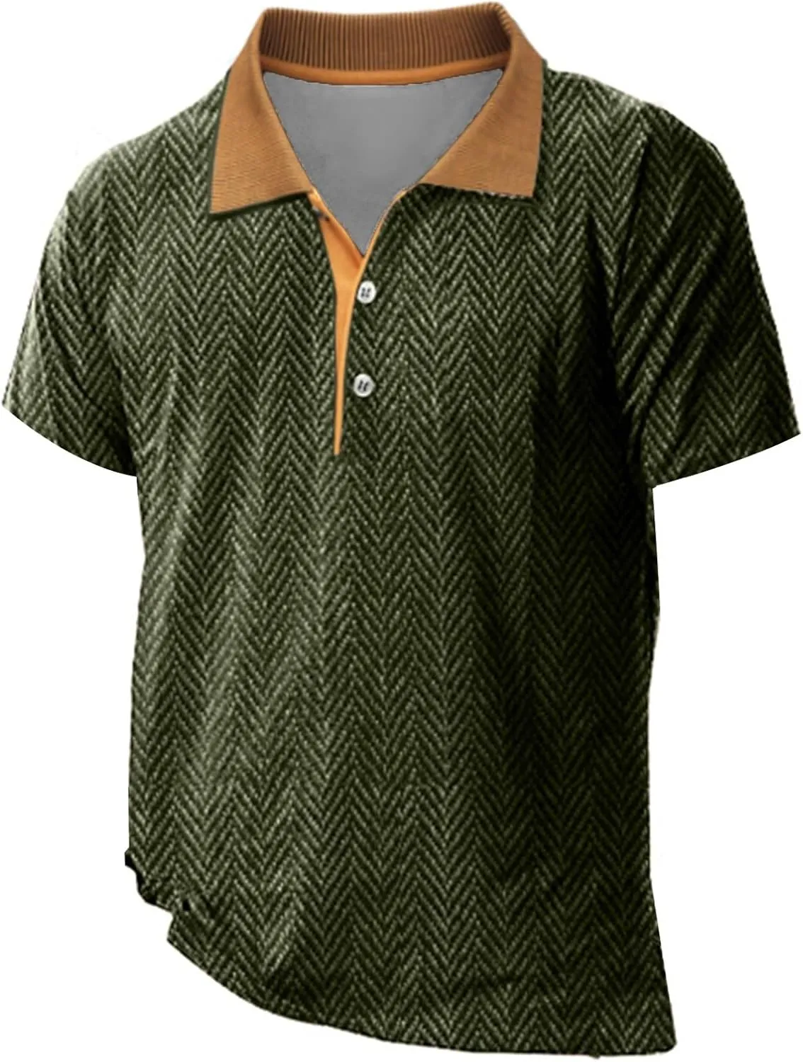 Ymosrh Men's Polo Casual Shirts Short Sleeve Golf Shirts Casual Stylish Collar T-Shirts Shirts, S-5XL