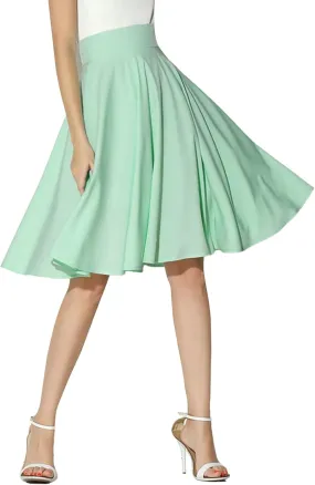 YOLAI Women Casual High Waist Skirt A Line Chiffon Midi Dress Flowy Swing Pleated Skirt