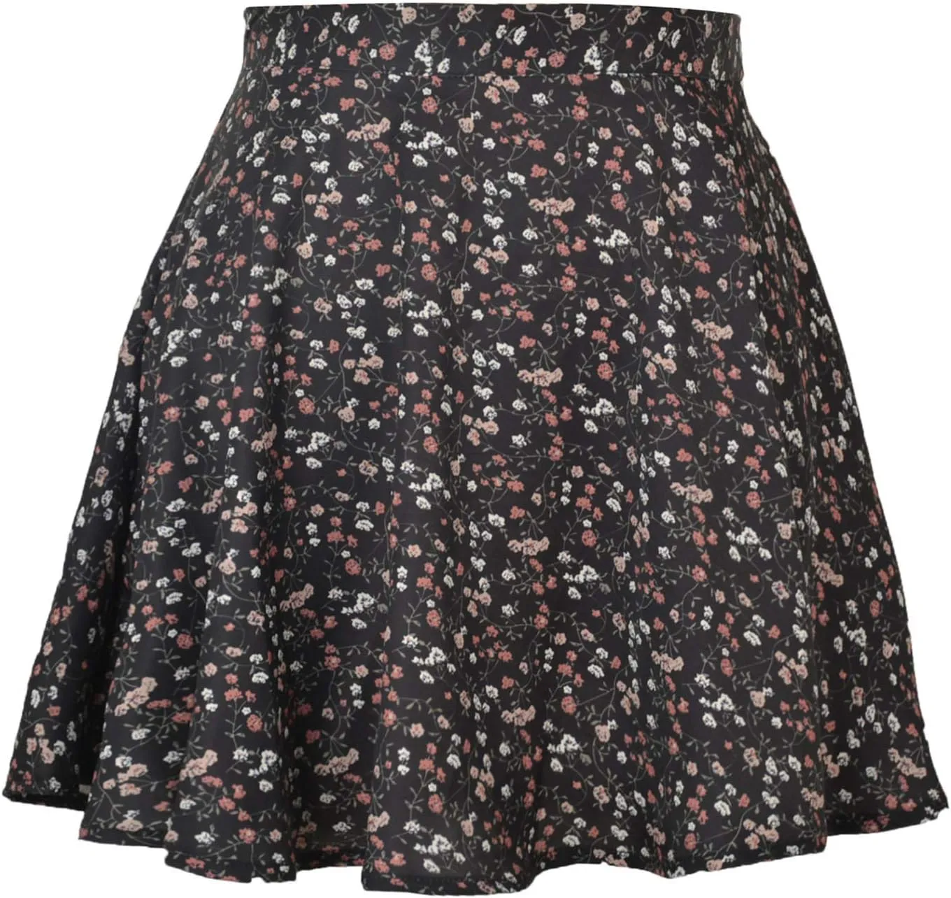 YOLAI Women Floral Printed High Waist Mini Skirt Zipper A-Line Short Skirt Summer Beach Skater Skirt