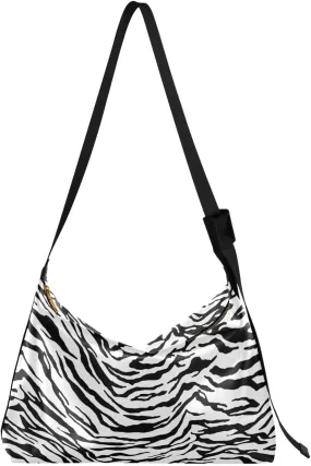 Zebra Pattern Hobo Crossbody Bags for Women Leather Large Shoulder Bag Cross Body Animal Print Trendy Womens Tote Bags Handbag for Travel Shopping