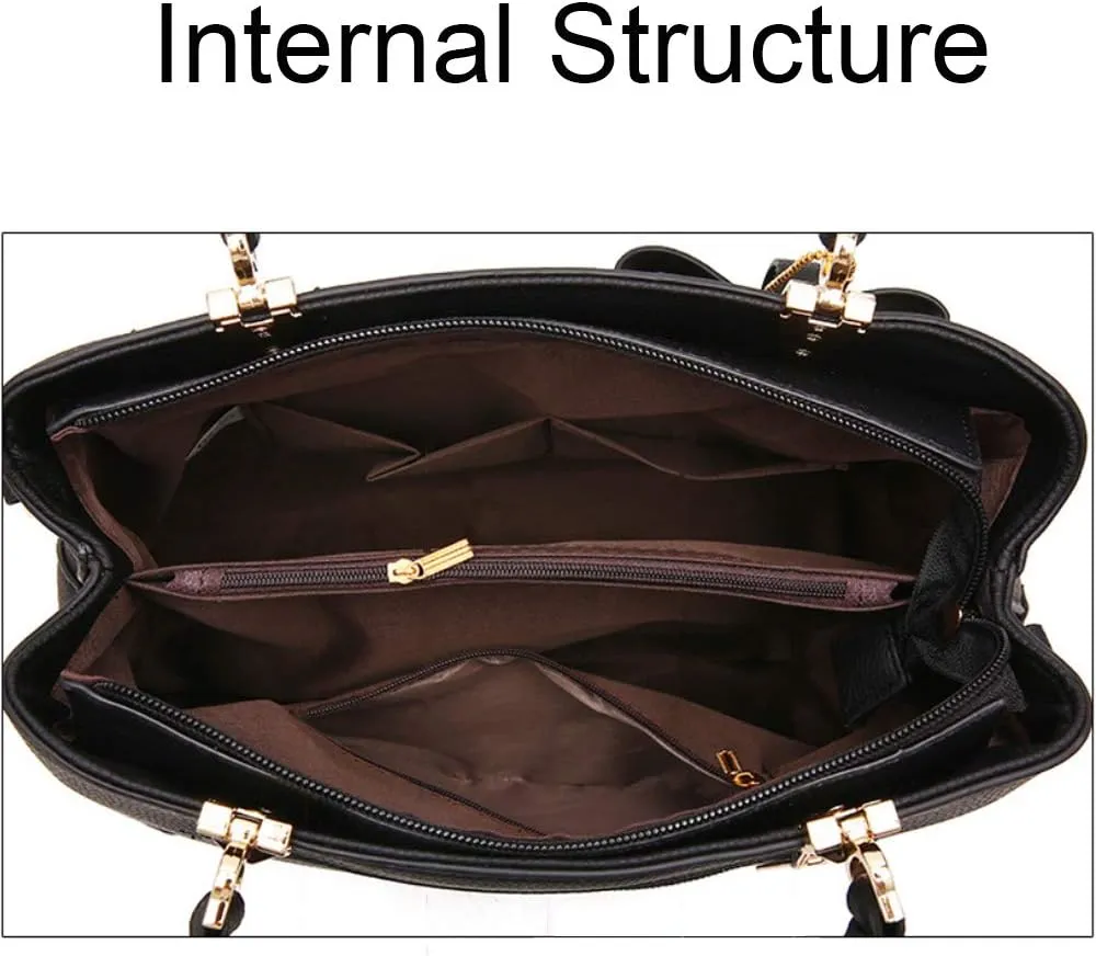 ZiMing Womens Handbags Floral Embroidery Satchel Bag Faux Leather Top Handle Purse Medium Tote Bag Crossbody Shoulder Bag