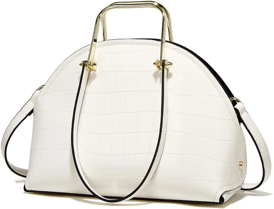 ZiMing Womens Handbags Glossy Patent Leather Dome Satchel Bag Top Handle Handbag Purse Shoulder Crossbody Bag Medium Tote Bag
